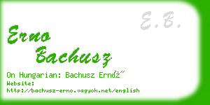 erno bachusz business card